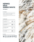 Decorazione della costruzione delle mattonelle della lastra del marmo di Hermes Gold Rimmed White Colour