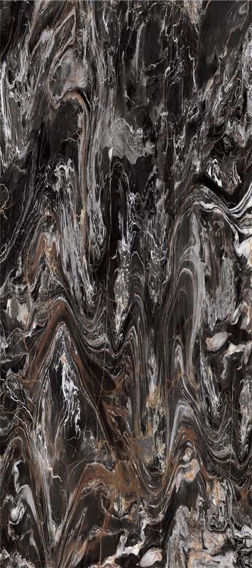 Il bagno ceramico nero ha lucidato le mattonelle di marmo della porcellana di sguardo di 15.5mm