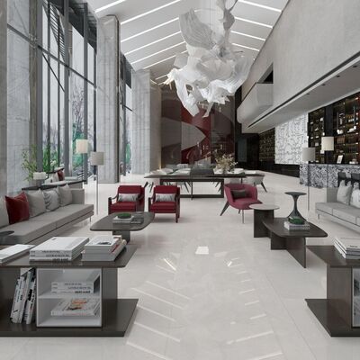 Piastrelle per pavimenti in porcellana 800x800 compatibili con pannelli di supporto in cemento, forma rettangolare, che offrono una superficie per pavimenti con un'estetica moderna