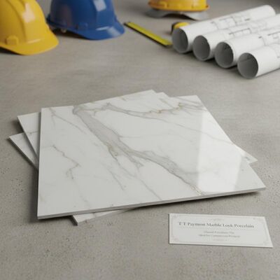 Piastrella in gres porcellanato effetto marmo T T Payment, piastrella in gres porcellanato smaltato, superficie smaltata lucida, ideale per progetti commerciali