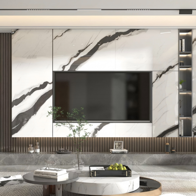 Dining Room Marble Look Porcelain Tile Polished Surface Featuring Absorption Rate Less Than 05 Percent Durable And Stylish Flooring Option