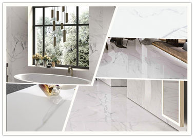 Carrara bianca eccellente ha lucidato la dimensione delle mattonelle 24x48 della porcellana 12 millimetri di spessore
