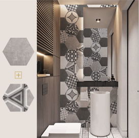 Piastrella di ceramica in bianco e nero del bagno di esagono 200x230mm